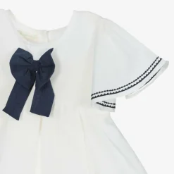 Powell Craft Dresses*Girls Ivory Linen & Cotton Dress