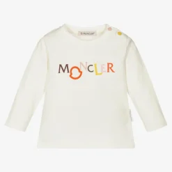 Moncler Enfant Tops*Girls Ivory Logo Top