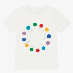 Stella McCartney Kids Tops*Girls Ivory Organic Cotton T-Shirt