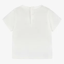 Chloé Tops*Girls Ivory Organic Cotton T-Shirt