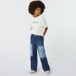 Chloé Tops*Girls Ivory Organic Cotton T-Shirt