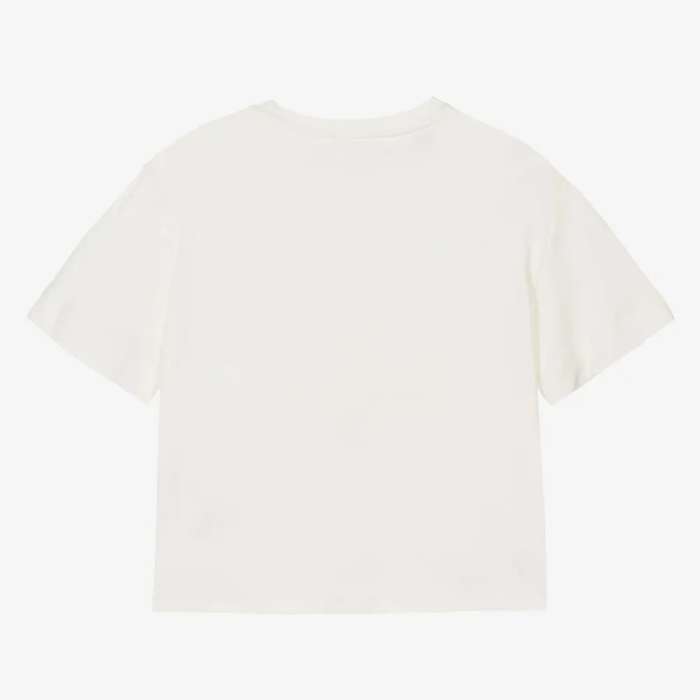 Chloé Tops*Girls Ivory Organic Cotton T-Shirt