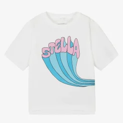 Stella McCartney Kids Tops*Girls Ivory Organic Cotton T-Shirt
