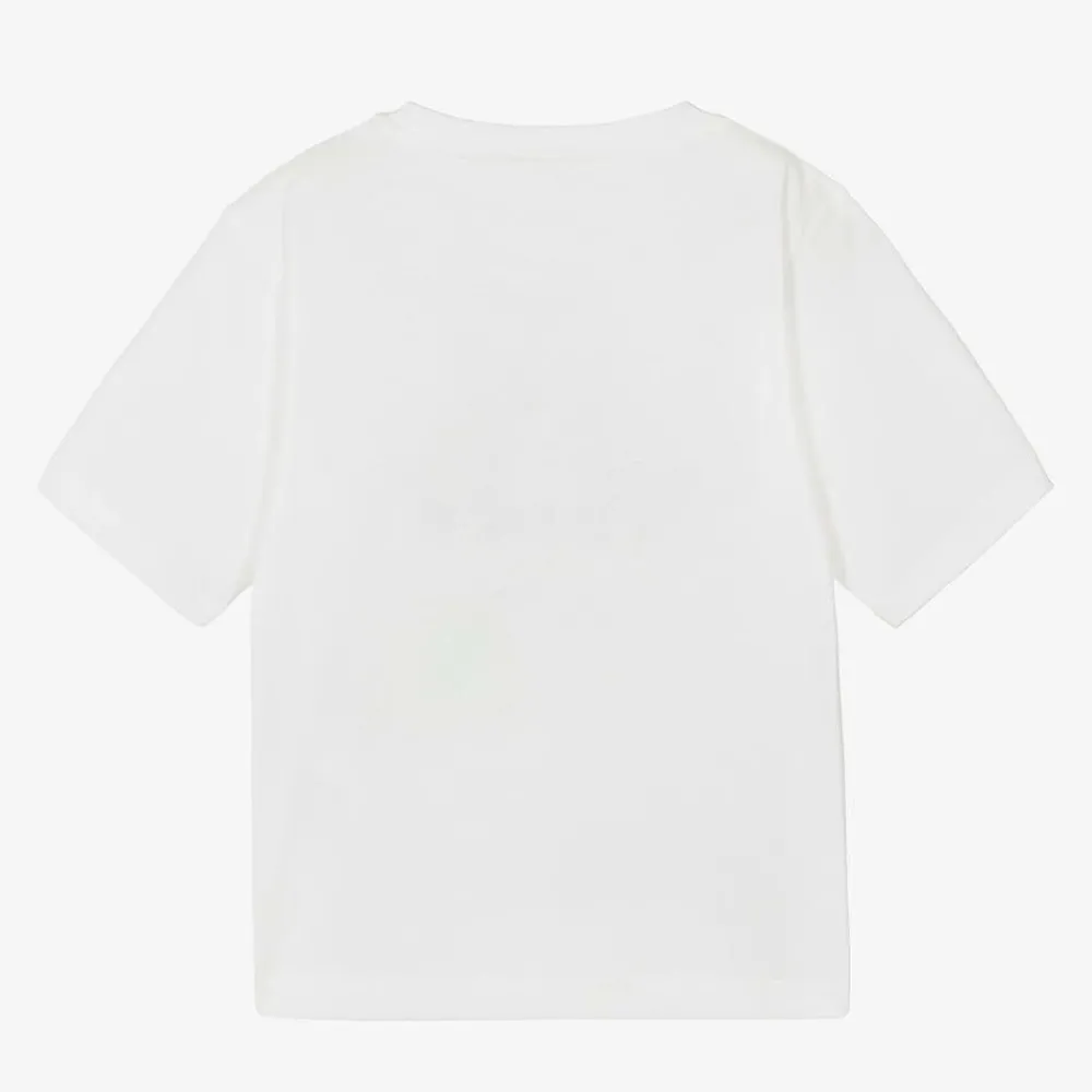 Stella McCartney Kids Tops*Girls Ivory Organic Cotton T-Shirt