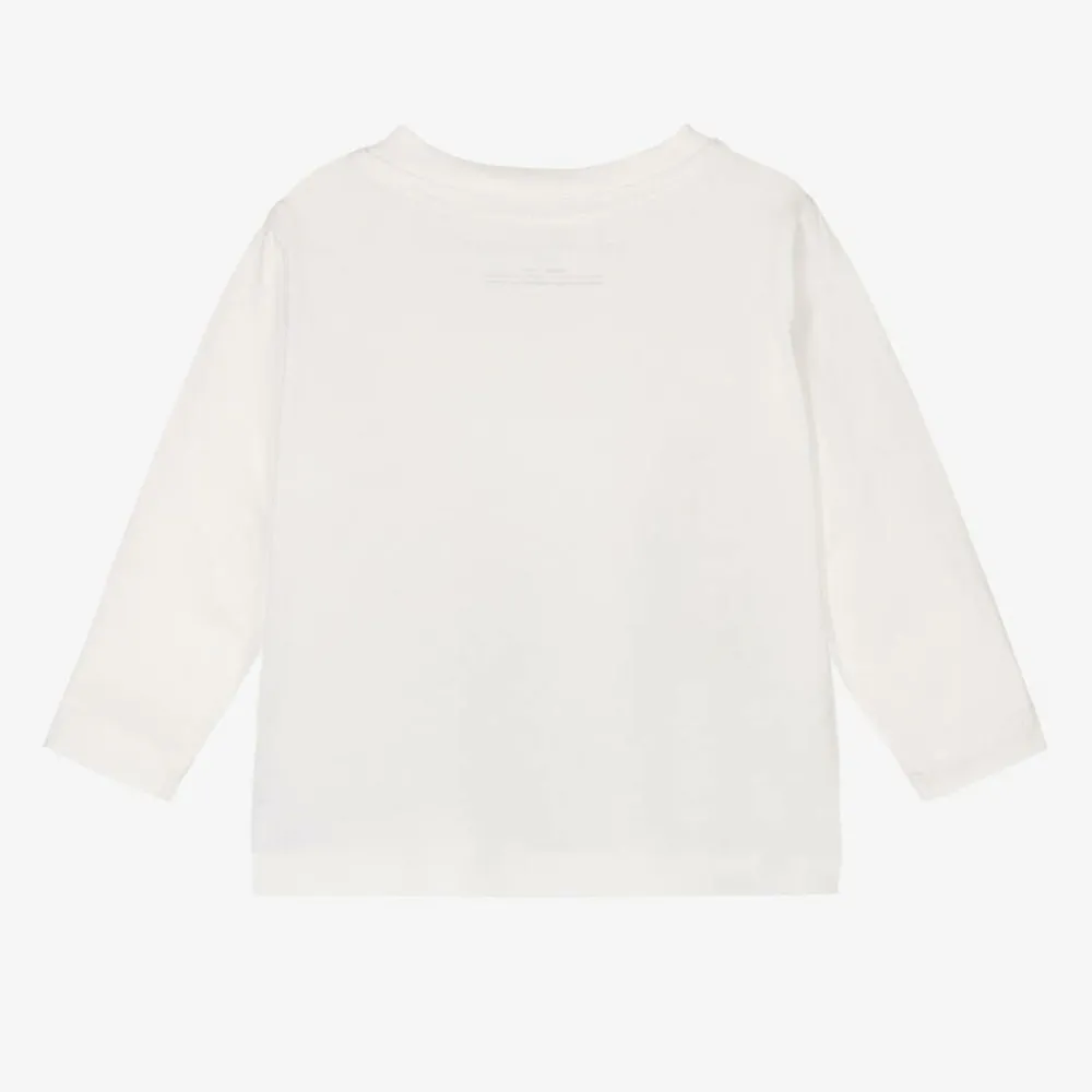 Stella McCartney Kids Tops*Girls Ivory Organic Cotton Flower Top