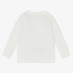 Stella McCartney Kids Tops*Girls Ivory Organic Cotton Flower Top