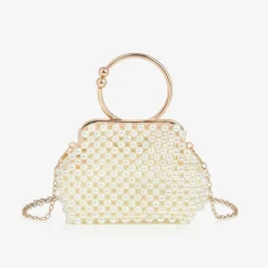 Junona Gifts|Bags*Girls Ivory Pearl Bead Bag (12cm)