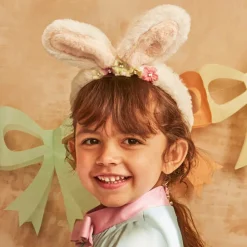 Meri Meri Costumes*Girls Ivory Plush Bunny Hairband Set