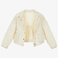 Moncler Enfant Coats & Jackets*Girls Ivory Quilted Kamaria Jacket