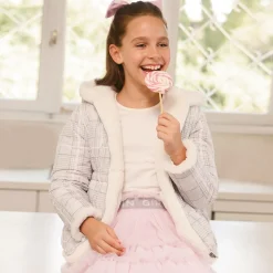 Lapin House Coats & Jackets*Girls Ivory Reversible Faux Fur Jacket