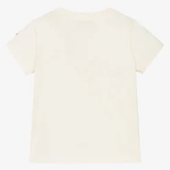 Moncler Enfant Tops*Girls Ivory Rhinestone T-Shirt