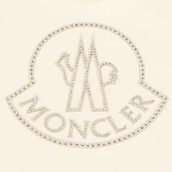 Moncler Enfant Tops*Girls Ivory Rhinestone T-Shirt