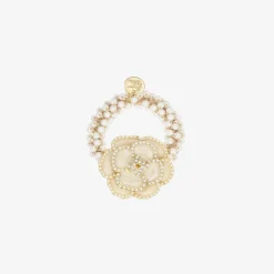David Charles Hair Accessories*Girls Ivory Rose Hair Elastic (4cm)