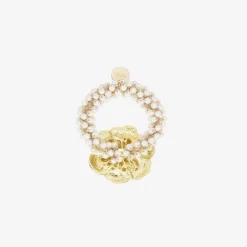 David Charles Hair Accessories*Girls Ivory Rose Hair Elastic (4cm)