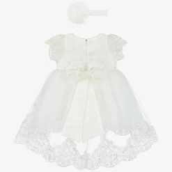 Andreeatex Dresses*Girls Ivory Satin & Tulle Dress Set