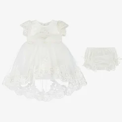 Andreeatex Dresses*Girls Ivory Satin & Tulle Dress Set