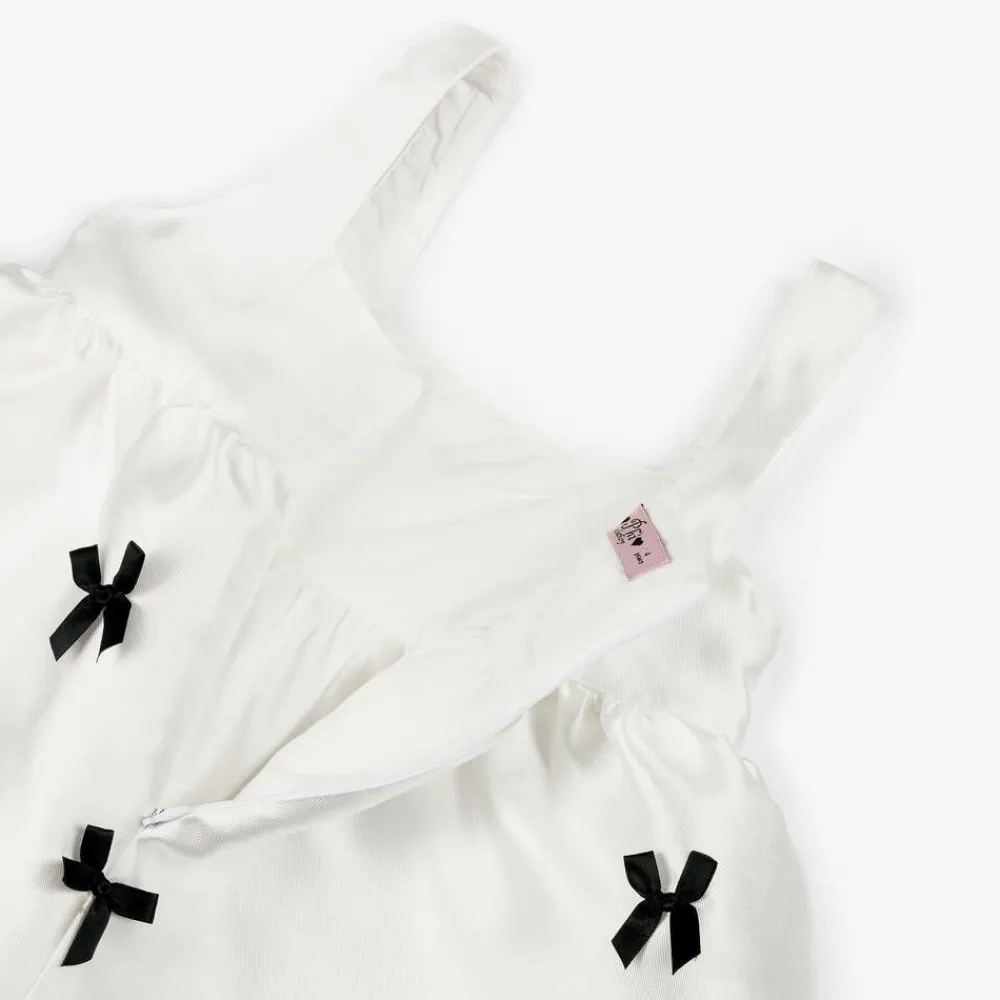 Phi Clothing Dresses*Girls Ivory Satin Bow Dress
