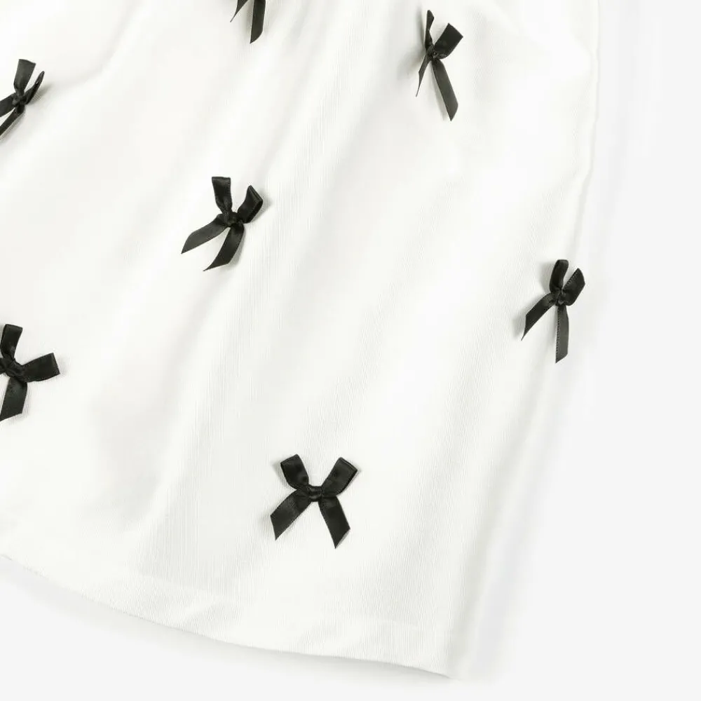 Phi Clothing Dresses*Girls Ivory Satin Bow Dress