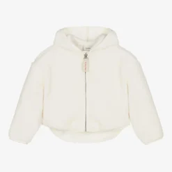 Calvin Klein Tops*Girls Ivory Sherpa Fleece Zip-Up Top