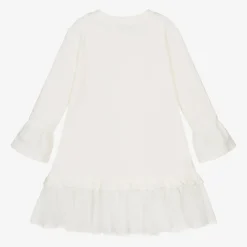 Monnalisa Dresses*Girls Ivory Snowflake Cotton Dress
