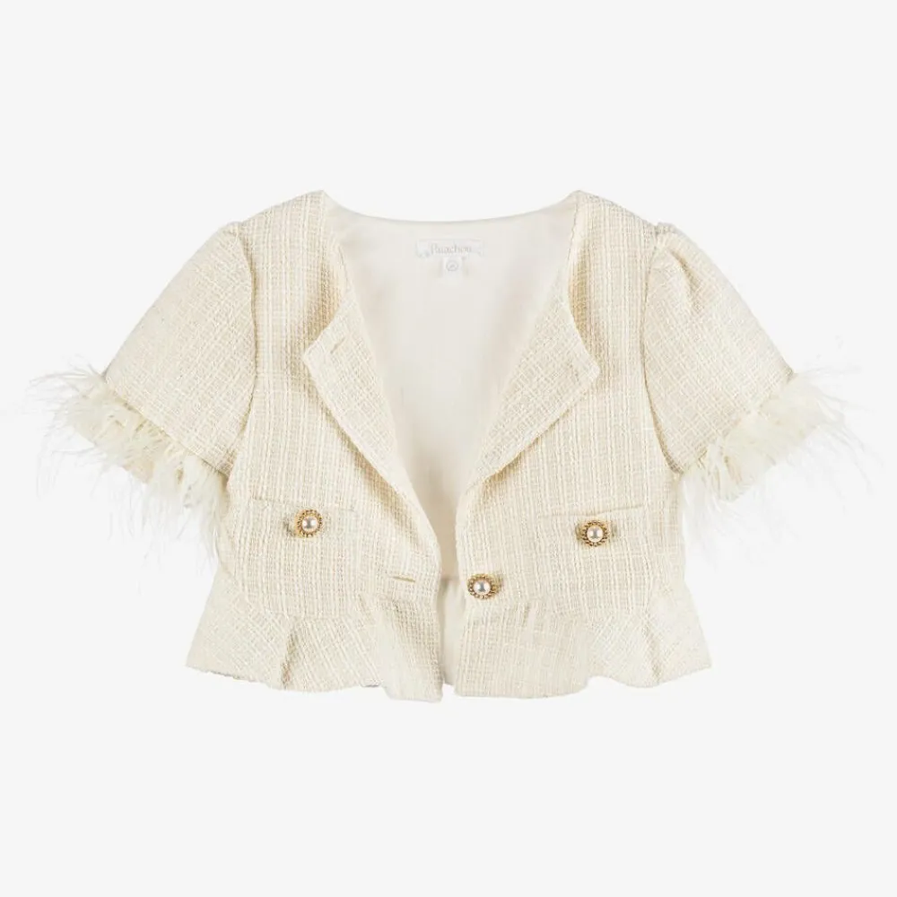 Patachou Outfit Sets*Girls Ivory Tweed Trouser Set