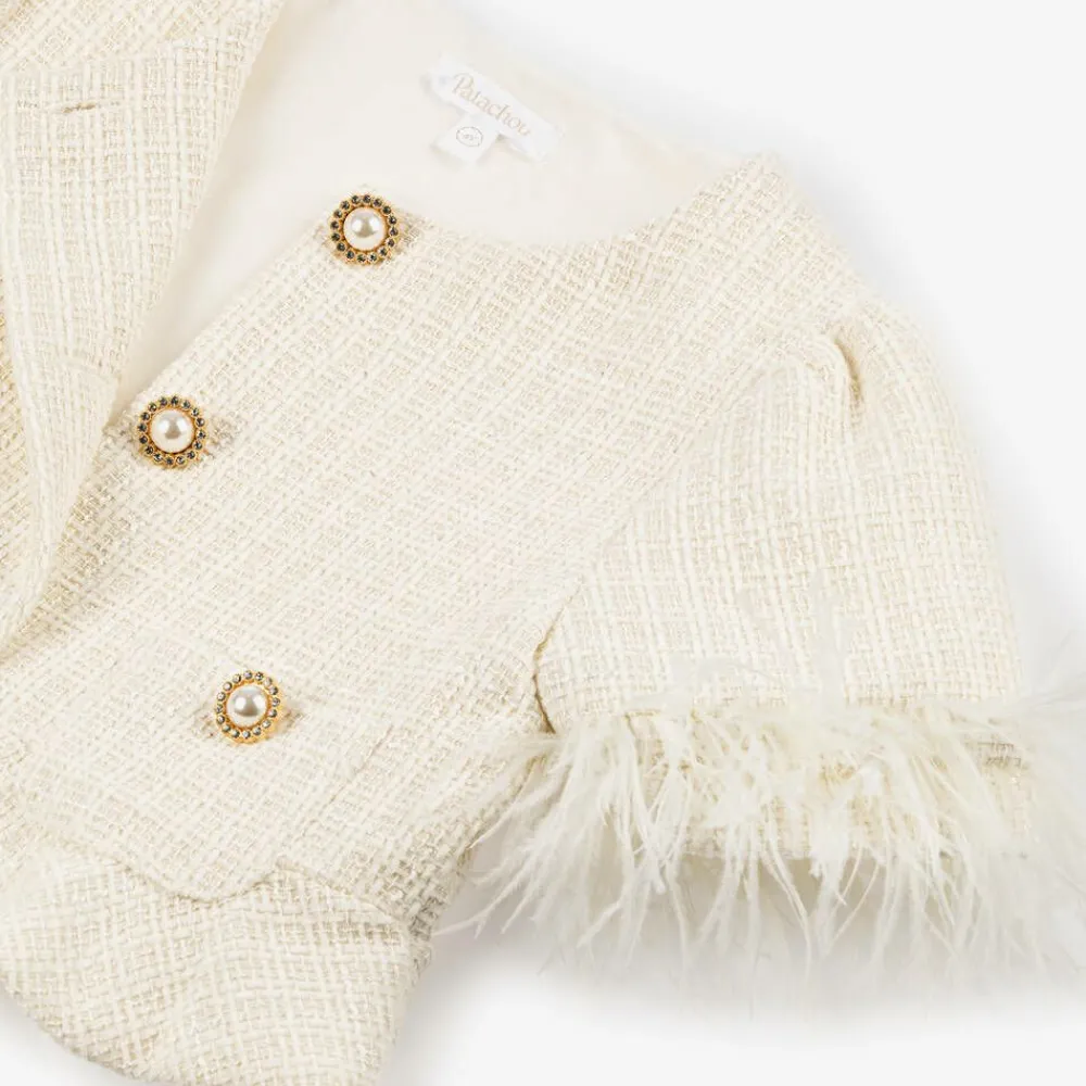 Patachou Outfit Sets*Girls Ivory Tweed Trouser Set