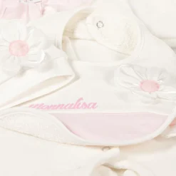Monnalisa Gifts|Babysuits*Girls Ivory Velour & Jersey Babysuit Set