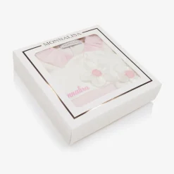 Monnalisa Gifts|Babysuits*Girls Ivory Velour & Jersey Babysuit Set