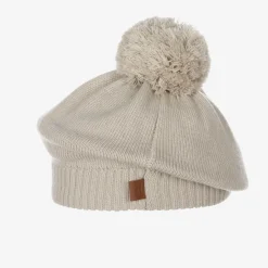 Elodie Hats*Girls Light Beige Knitted Wool Beret