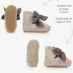 Donsje Pre Walkers|Pre Walkers*Girls Beige Suede Leather Pre Walkers Lilac