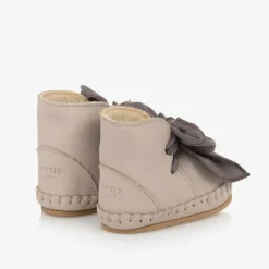 Donsje Pre Walkers|Pre Walkers*Girls Beige Suede Leather Pre Walkers Lilac
