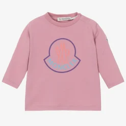 Moncler Enfant Tops*Girls Lilac Pink Cotton Top