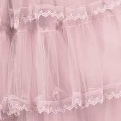 Petite Amalie Dresses*Girls Long Pink Embroidered Tulle Dress