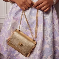 Zaccone Bags*Girls Metallic Gold Shoulder Bag (14cm)