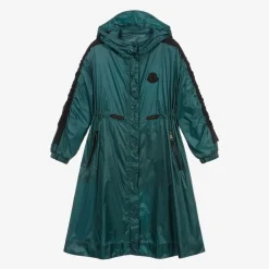 Moncler Enfant Coats & Jackets*Girls Metallic Green Hooded Coat