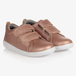 Bobux Kid + Trainers*Girls Metallic Pink Leather Trainers