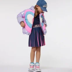 Billieblush Coats & Jackets*Girls Metallic Purple Heart Puffer Jacket