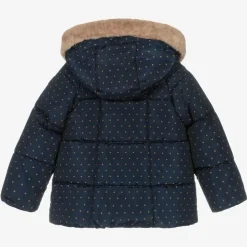 Mayoral Coats & Jackets*Girls Navy Blue & Beige Puffer Jacket