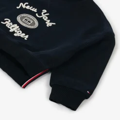 Tommy Hilfiger Tops*Girls Navy Blue Beaded Cotton Sweatshirt