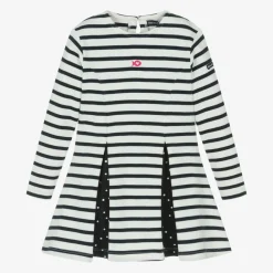 Week-end à la mer Dresses*Girls Navy Blue Breton Stripe Cotton Dress