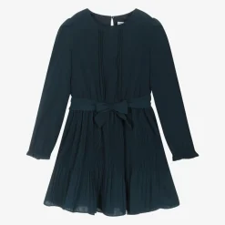 Mayoral Dresses*Girls Navy Blue Chiffon Pleated Dress