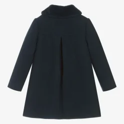 Tartine et Chocolat Coats & Jackets*Girls Navy Blue Collared Coat