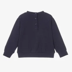 iDO Baby Tops*Girls Navy Blue Cotton Diamanté Sweatshirt