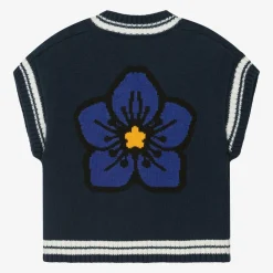 KENZO KIDS Tops*Girls Navy Blue Cotton Knit Slipover