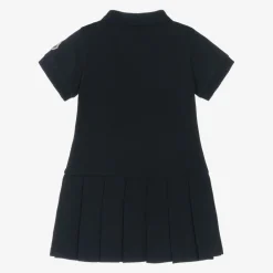 Moncler Enfant Dresses*Girls Navy Blue Cotton Piqué Polo Dress