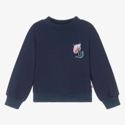 Billieblush Tops*Girls Navy Blue Cotton Sweatshirt