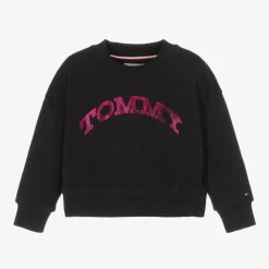 Tommy Hilfiger Tops*Girls Navy Blue Cotton Sweatshirt