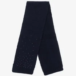 iDO Baby Scarves|Scarves*Girls Navy Blue Diamanté Knitted Scarf