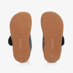 Giesswein Slippers|Slippers*Girls Navy Blue Dotted Velcro Slippers
