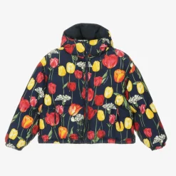 Dolce amp; Gabbana Coats & Jackets*Girls Navy Blue Down Padded Tulip Jacket
